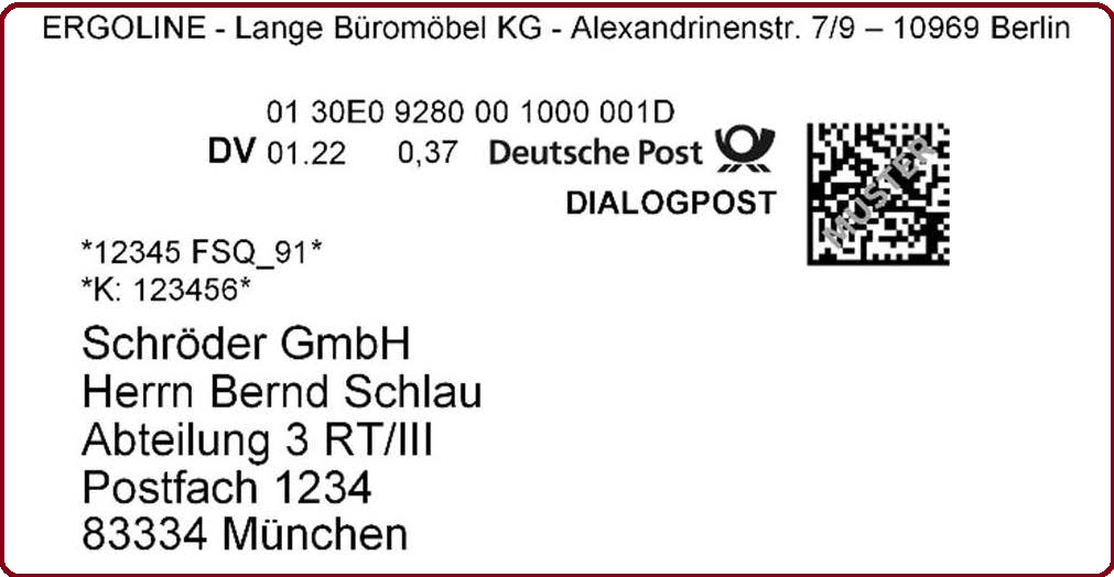 Muster DV-Freimachung